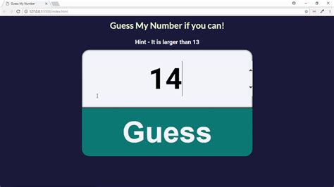 Number Guessing Game Created With Javascript YouTube