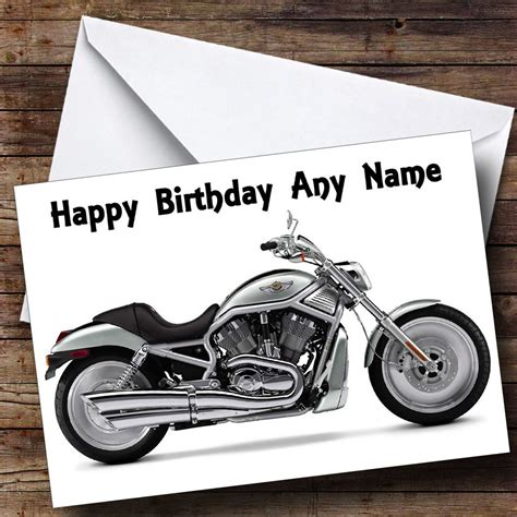 Harley Davidson Motorbike Personalised Birthday Card The Card Zoo