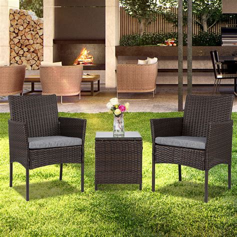 3 Pieces Outdoor Patio Furniture Sets Clearance, Rattan Chair Wicker ...