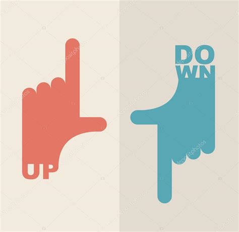 Logo Hand Shows Direction Up And Down Stock Vector Image By