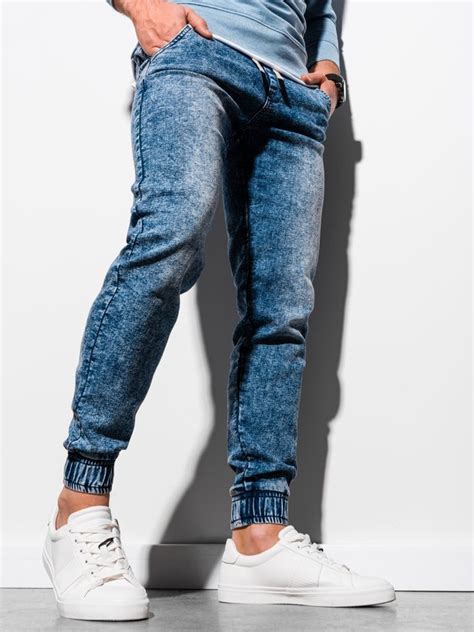 men s jeans joggers light blue p933 modone wholesale clothing for men