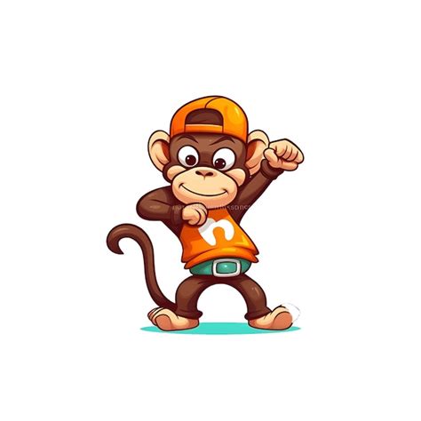Premium Psd Cute Monkey Cartoon Vector Icon