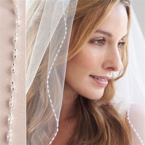 Beaded Wedding Veil Bridal Veil With Beading Beaded Edge Etsy