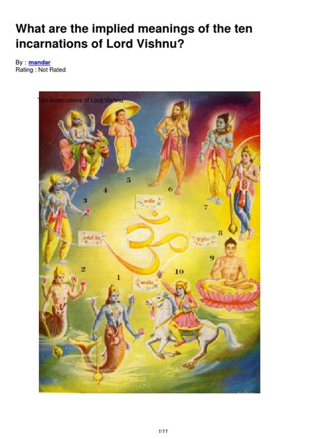 What Are The Implied Meanings Of The Ten Incarnations Of Lord Vishnu