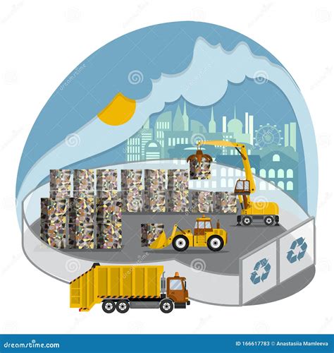 Beheer Van Vast Afval Opslag Van Afvalblokken En Voorbereiding Van Afval Voor Recycling Op Een