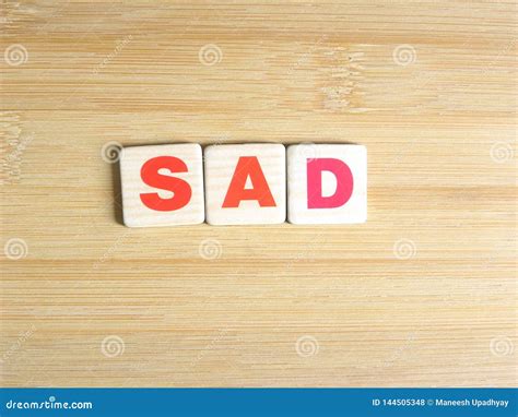 Word Sad On Wood Background Stock Photo Image Of Angry Design 144505348