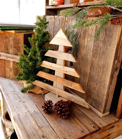 Wood christmas treeprimitive christmas decornatural wood | Etsy