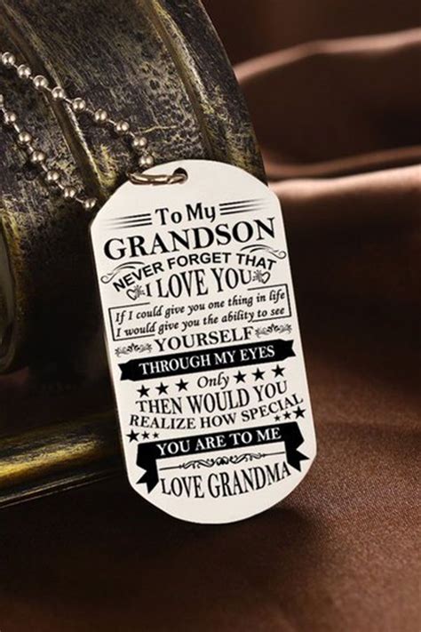 15% off with code zazpartyplan. To My Grandson Never Forget That I Love Dog Tag Grandma ...