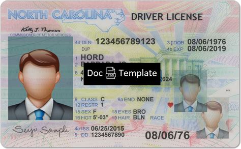 North Carolina Driver License Template Psd Psd Templates