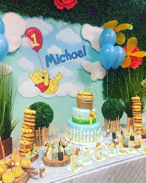Winnie The Pooh Theme At Adamsgardenla With Outdoor Space Happy 1st