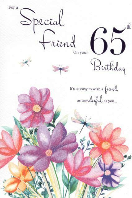 Happy 65th Birthday To A Special Friend Card 23 Cm X 15 For Sale Online
