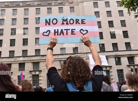 Pro Trans Rights Activists And Protesters Demonstrated Opposite Downing Street To Stand Up For