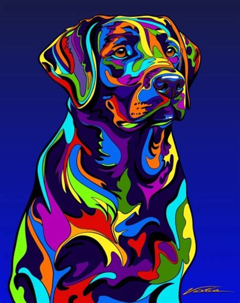 Multi Color Labrador Retriever Dog Breed Matted Prints And Canvas Giclées