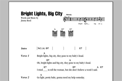 Bright Lights Big City By Jimmy Reed Guitar Chordslyrics Guitar