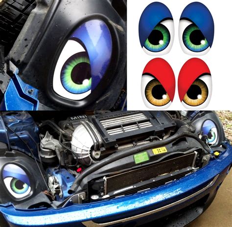 Under The Bonnet Eyes Stickers For First Gen Mini Coopers Etsy Carbon