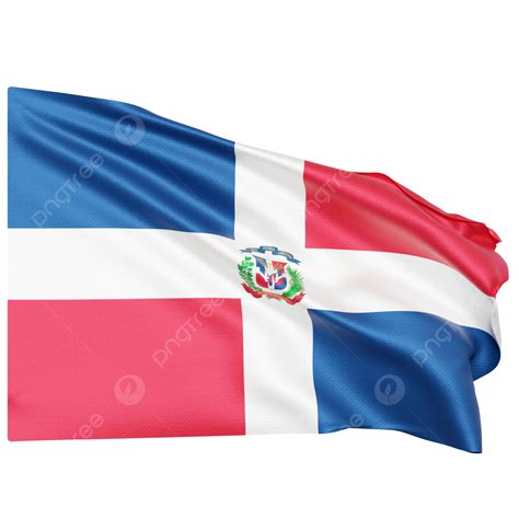 Dominican Republic Flag Waving Dominican Republic Flag With Pole