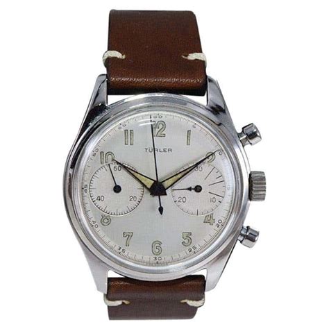abercrombie and fitch stainless steel 1 button chronograph watch 1930s for sale at 1stdibs