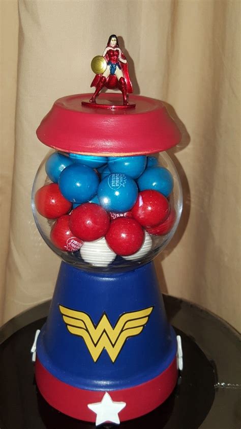 Wonder Woman Candy Jar Filled With Dubble Bubble Gum Candy Jars