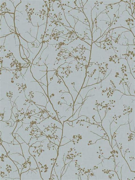 Luminous Branches Blue Gold Wallpaper Dd3813 By Antonina Vella Wallpaper