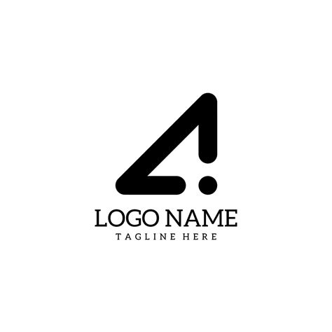 Abstract And Simple Logo Logo Combination Of Letters A And 4 Isolated