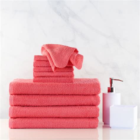 Mainstays 10 Piece Best Value Bath Towel Set 4 Bath Towels And 6