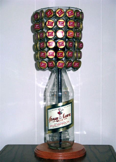 Install the lamp kit into the bottle by removing the on/off switch and splicing the cord. Miller High Life 40 Oz Bottle Lamp Complete With Bottle ...