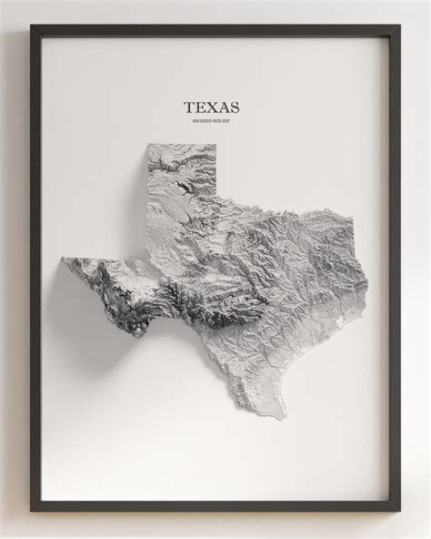 Texas Shaded Relief Visual Wall Maps Studio