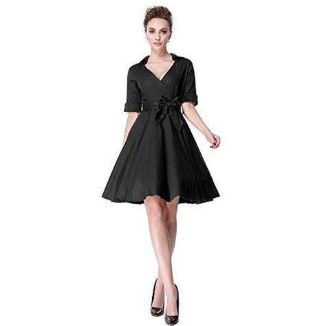 Shop Goo Gl Hn84nx Heroecol Womens Vintage 1950s Dresses Cross V Neck Short Sleeve 50s