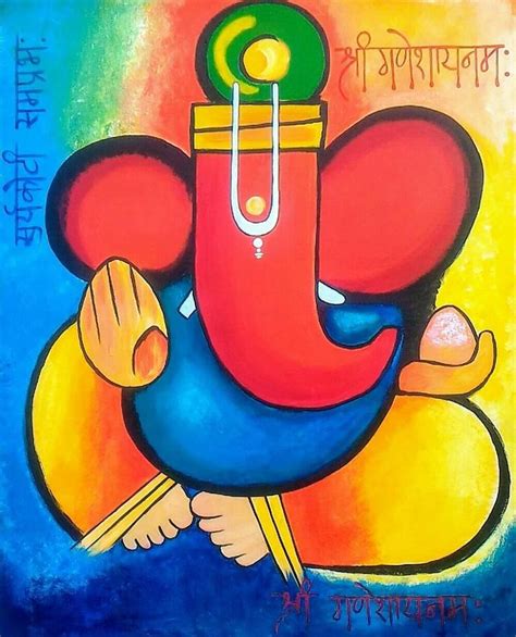 Lord Ganesha Original Abstract Art Contemporary Modern Painting