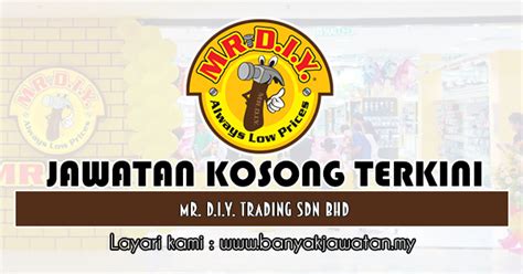 Premium beverage, premium snacks, pet food,premium sauce, electronics,fuji japanese green tea, otori snacks, goodies dog treats, goodies dog treats. Jawatan Kosong di Mr. D.I.Y. Trading Sdn Bhd - 12 April ...