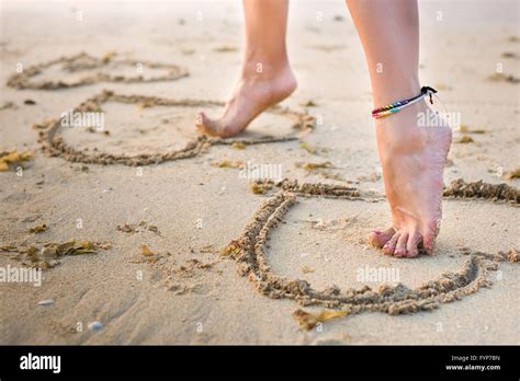 Womans Legs On Beach Stock Photo Alamy