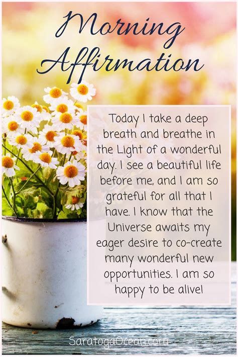 Here Is A Lovely Morning Affirmation That You Can Say Or Write To Raise