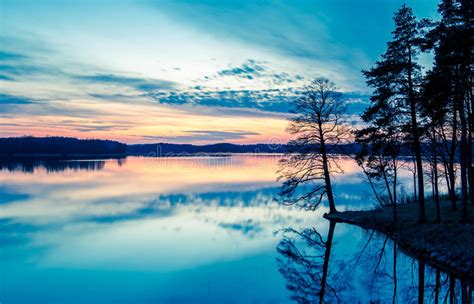 Lake Landscape Stock Image Image Of Forest Evening 52611417