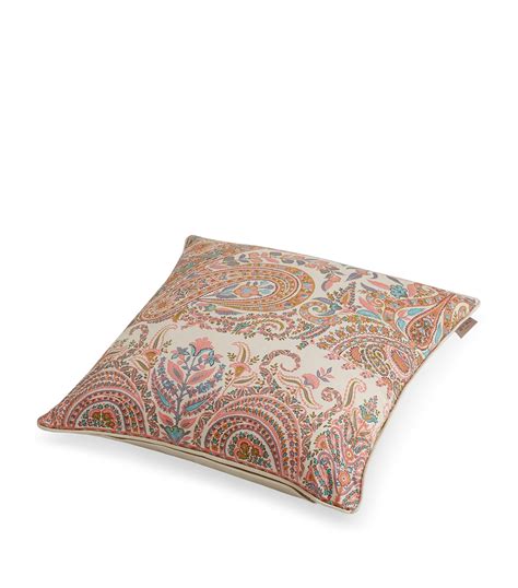 Etro Beige Floral Paisley Print Cushion 45cm X 45cm Harrods Uk
