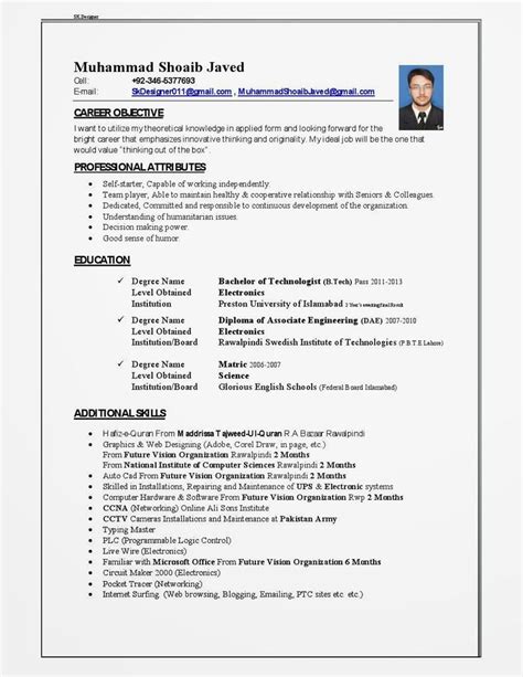 Resume Format Qatar Best Resume Template