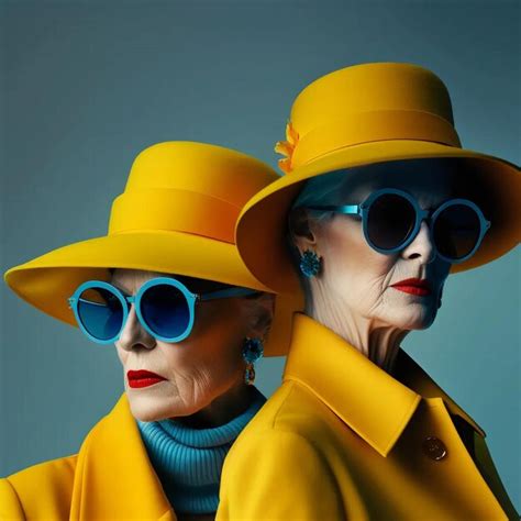 Premium Ai Image Two Women Wearing Sunglasses And A Yellow Coat Are