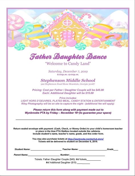 Welcome To Candyland Daddy Daughter Dance Stephenson Middle School