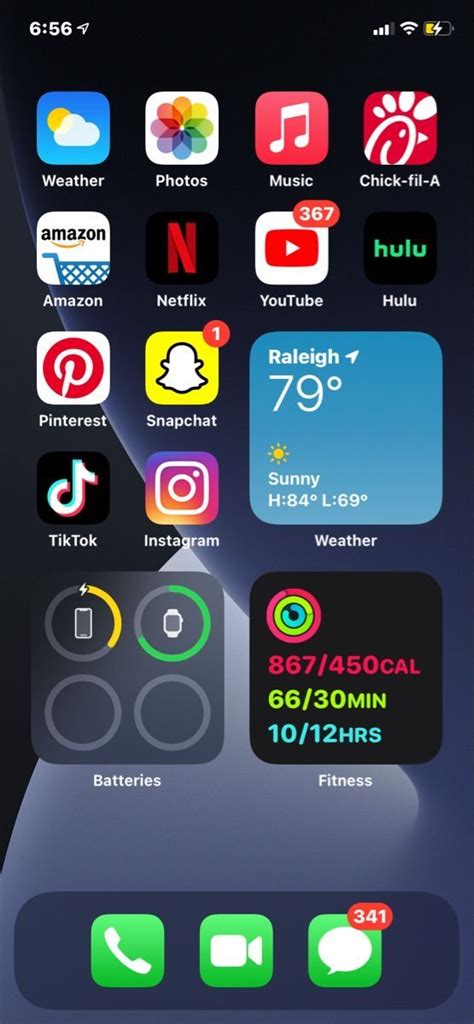 Ios 14 Layout Home Screen Dark Homescreen Iphone Organize Apps On