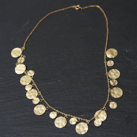 The best christmas gift for your loved ones 💞diy beaded necklace. gold disc hammered necklace by rochelle shepherd jewels ...