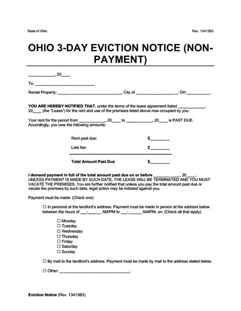 Eviction Notice Template Ohio