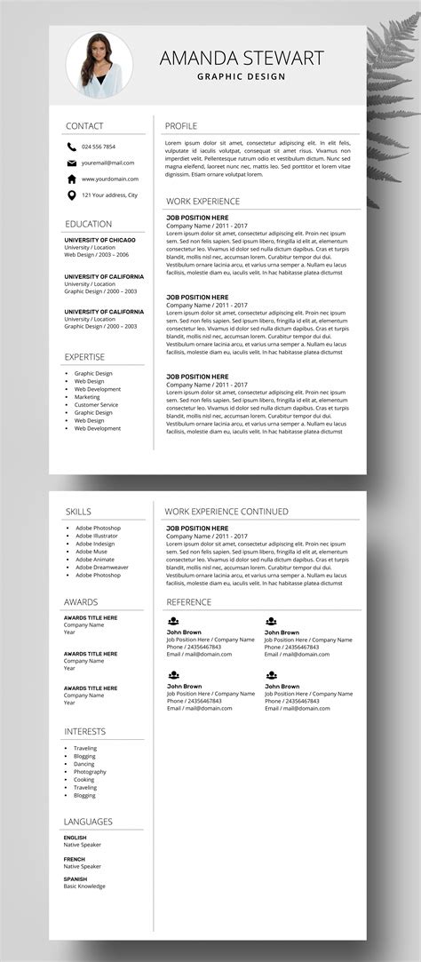 Simple and effective resume layout to get your message across. Resume Template | CV Template | Professional Resume ...
