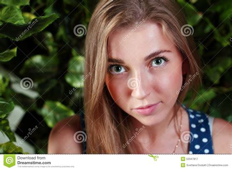Closeup Of Beautiful Girl With Long Blond Hair Stock Image Image Of