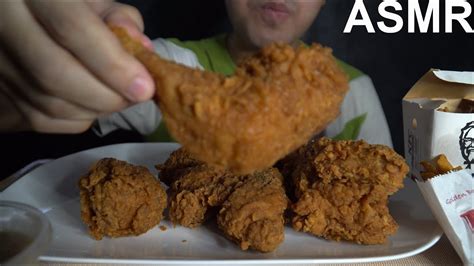 ASMR KFC HOT CRISPY FRIED CHICKEN CHICKEN POPCORN FRIES EATING