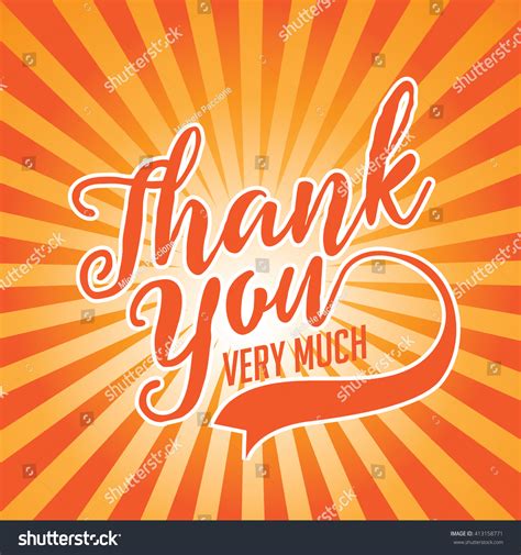 Thank You Card Orange Burst Stock Illustration 413158771 Shutterstock