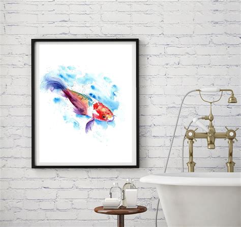 Koi Fish Painting Print Watercolor Art Print Giclee Print Animal