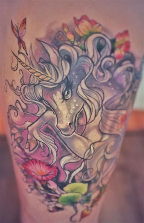 A place to share and celebrate nerdy and pop culture tattoos! The Last Unicorn Tattoo by Aubrey Mennella: TattooNOW