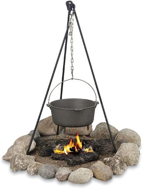 Chezmax Outdoor Ultra Light Hanging Pot Holder Campfire Cooking Tripod