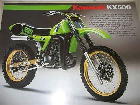 The kx was seen as the borderline of insanity when it comes to power a man can handle on a bike. 1982 Kawasaki KX500 | Kawasaki Dirt Bikes | Pinterest