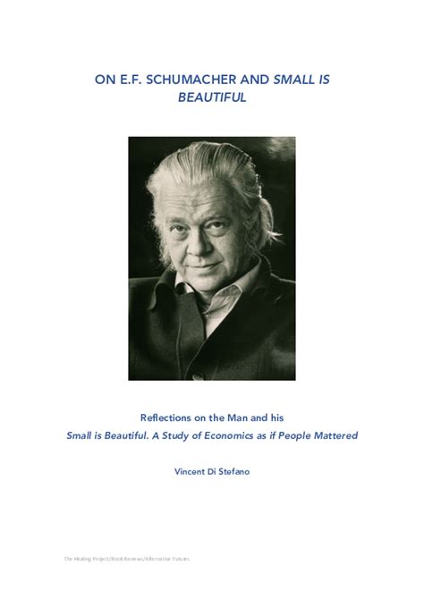 Pdf On Ef Schumacher And Small Is Beautiful Includes Link To