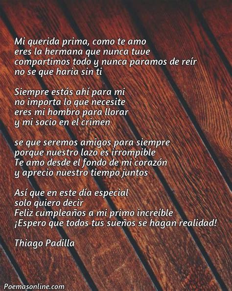 5 mejores poemas para la mejor prima poemas online